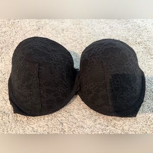 Victoria's Secret Black Lace Strapless Bra with Molded Cups